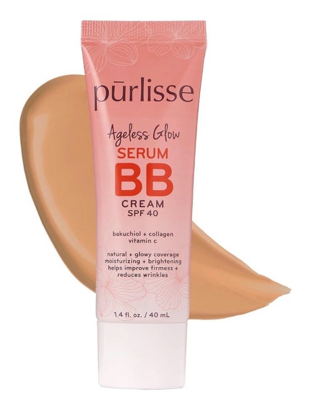 NEW! Purlisse Ageless Glow Serum BB Cream SPF 40 – Medium Warm – 1.4 oz